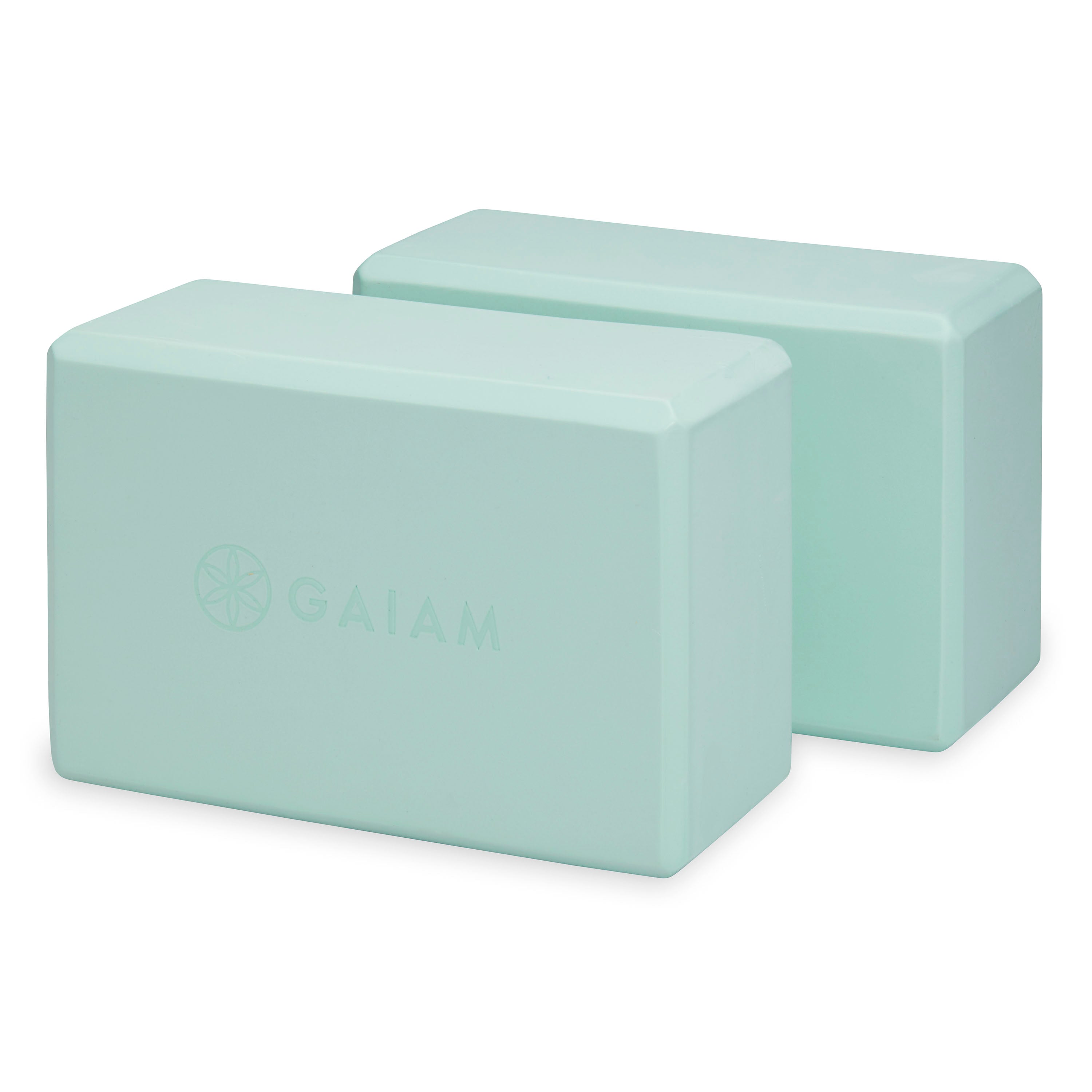 Gaiam yoga Block 2pk Lagoon front angle